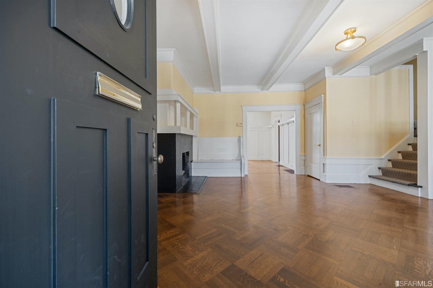 Wood floors, stairway