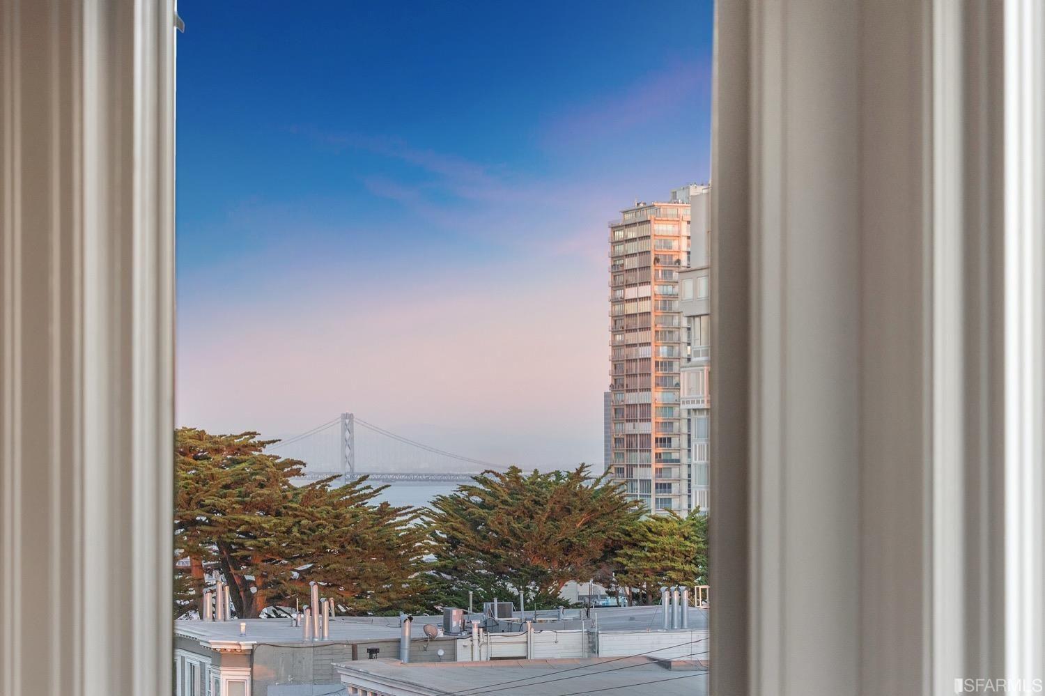 2111 Hyde Street, Unit 503 window view at sunset