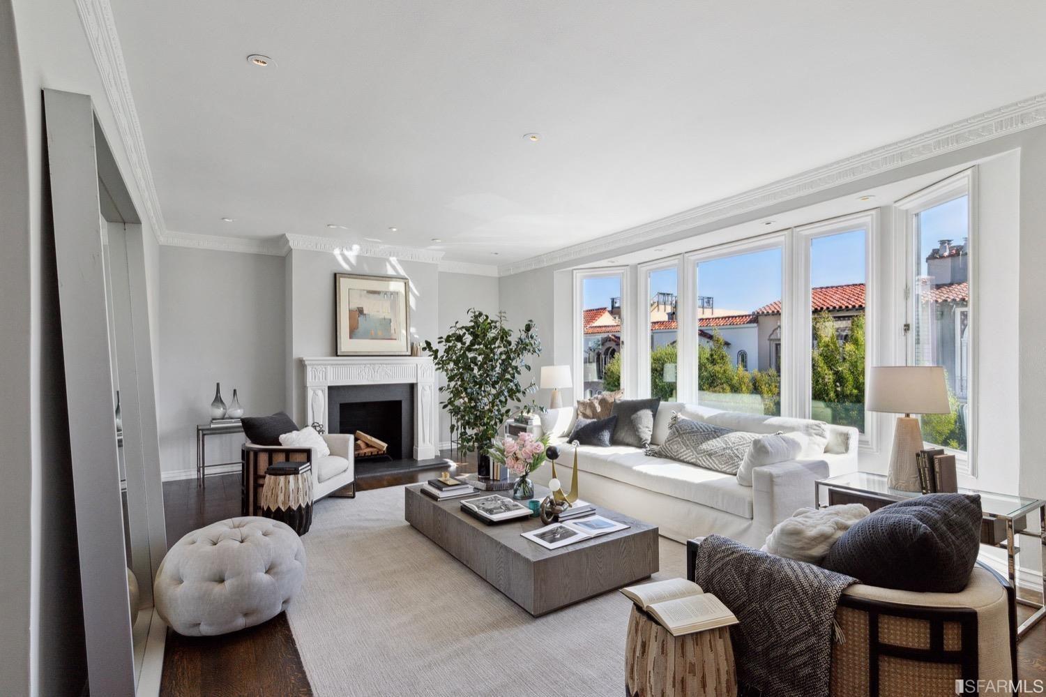 living room with windows