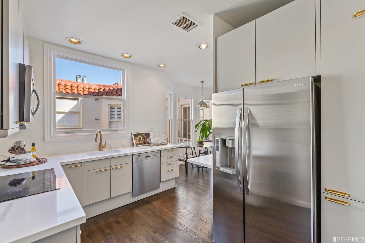 fridge, kitchen, window