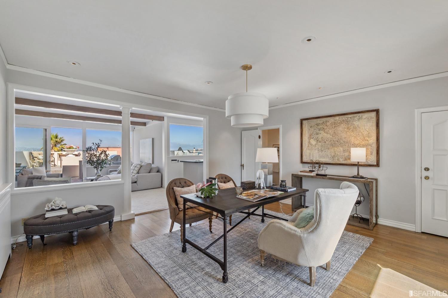 dining room with window