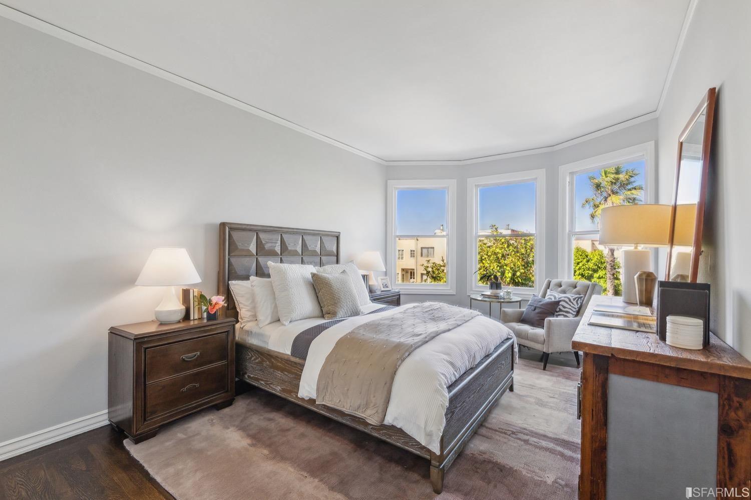 bedroom with windows