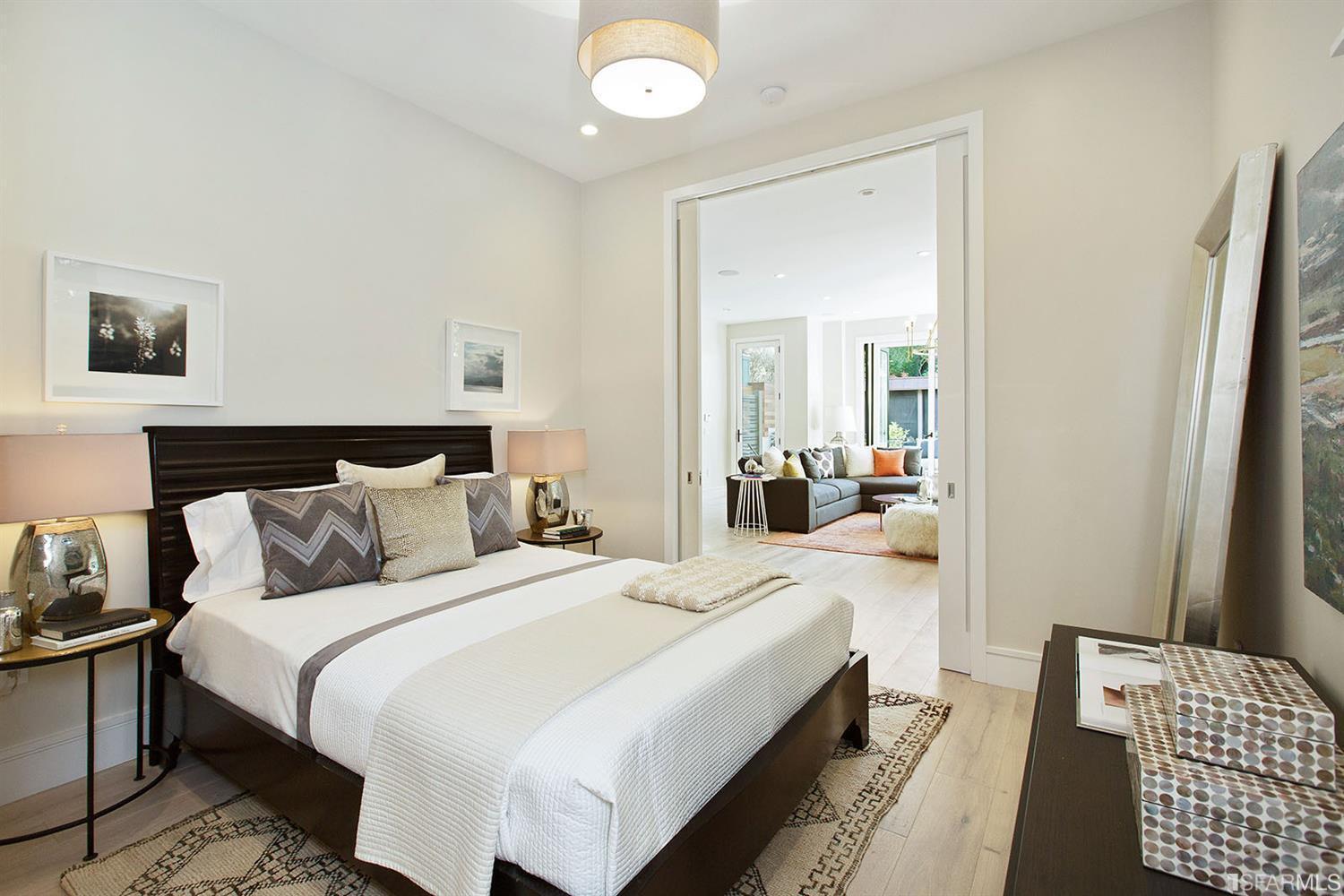 Bedroom black and white décor SF residence image #1