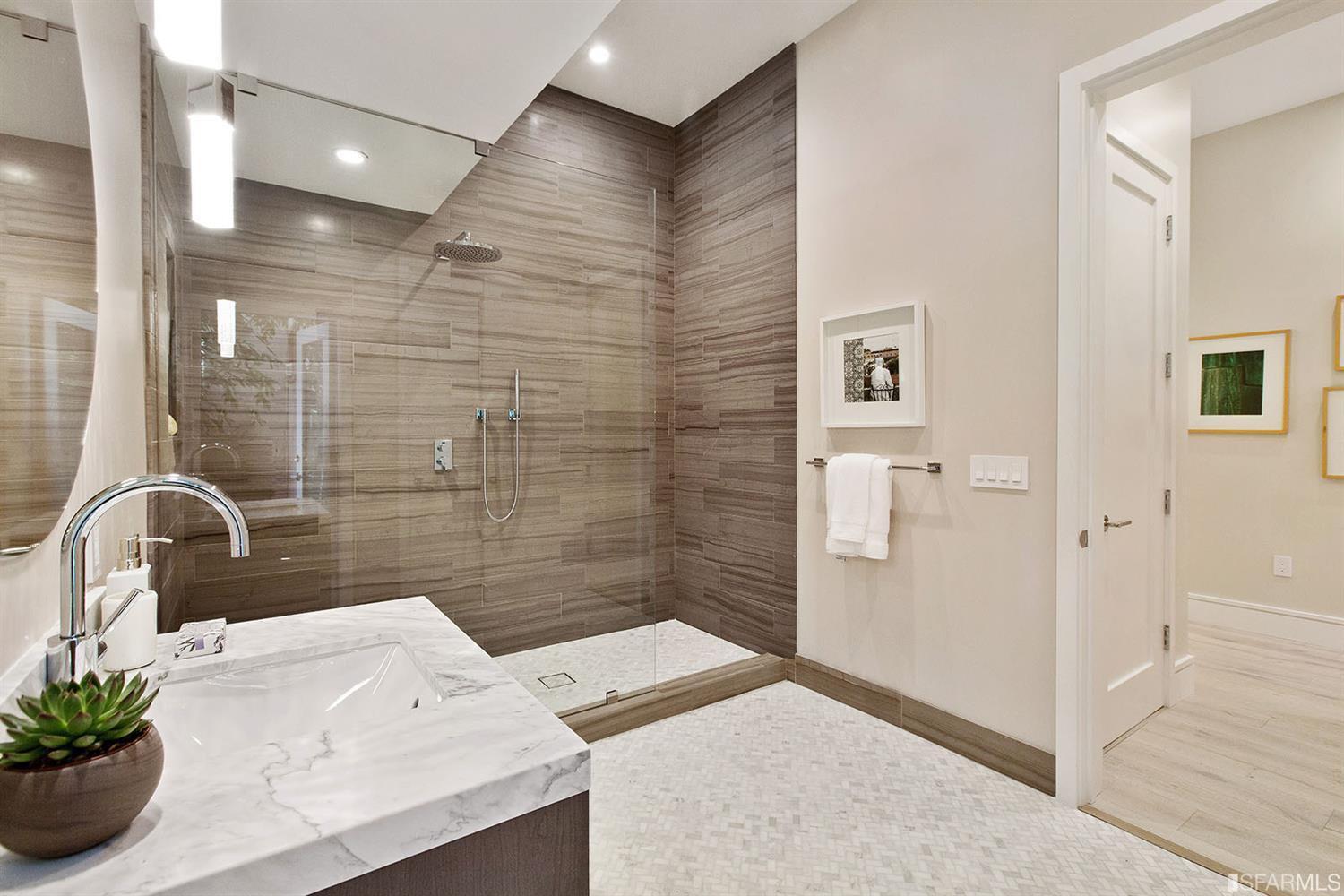 Master bedroom with glass door