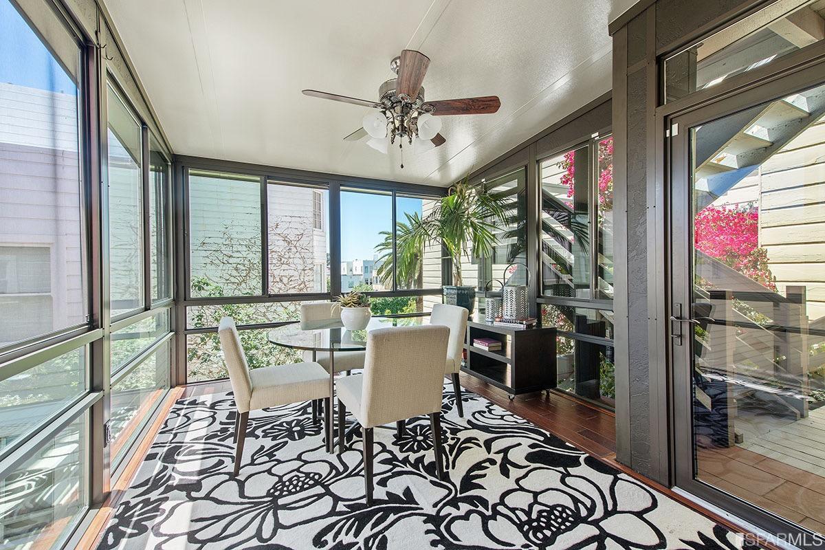 3223-3225 Gough St. Image #288glass encased dining room