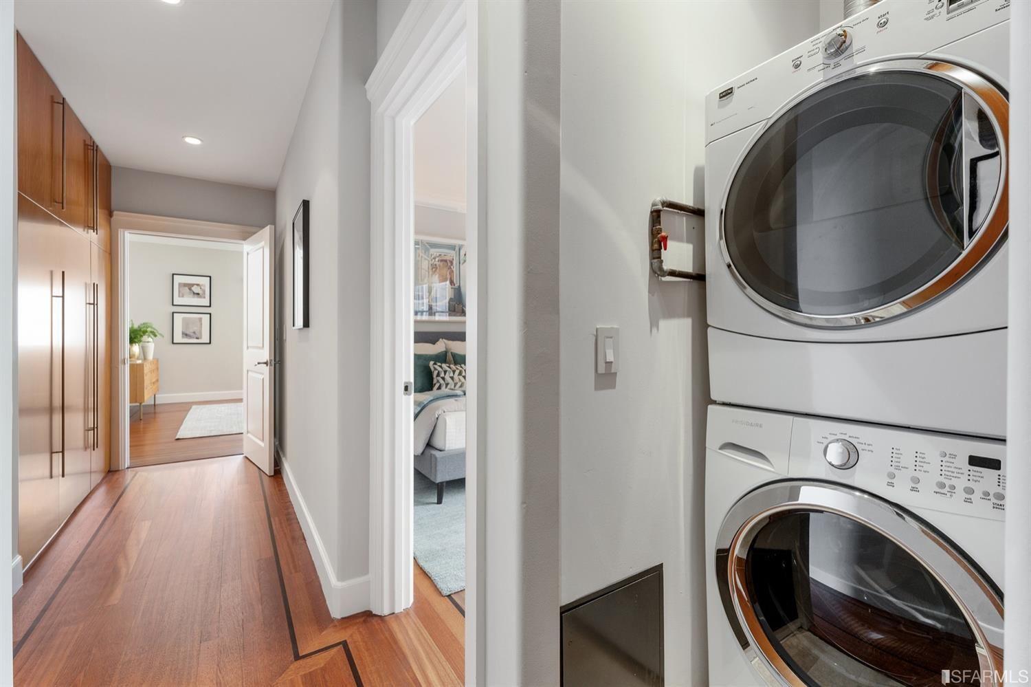 217-219 16th Avenue Stackable washer/dryer and hallway. 